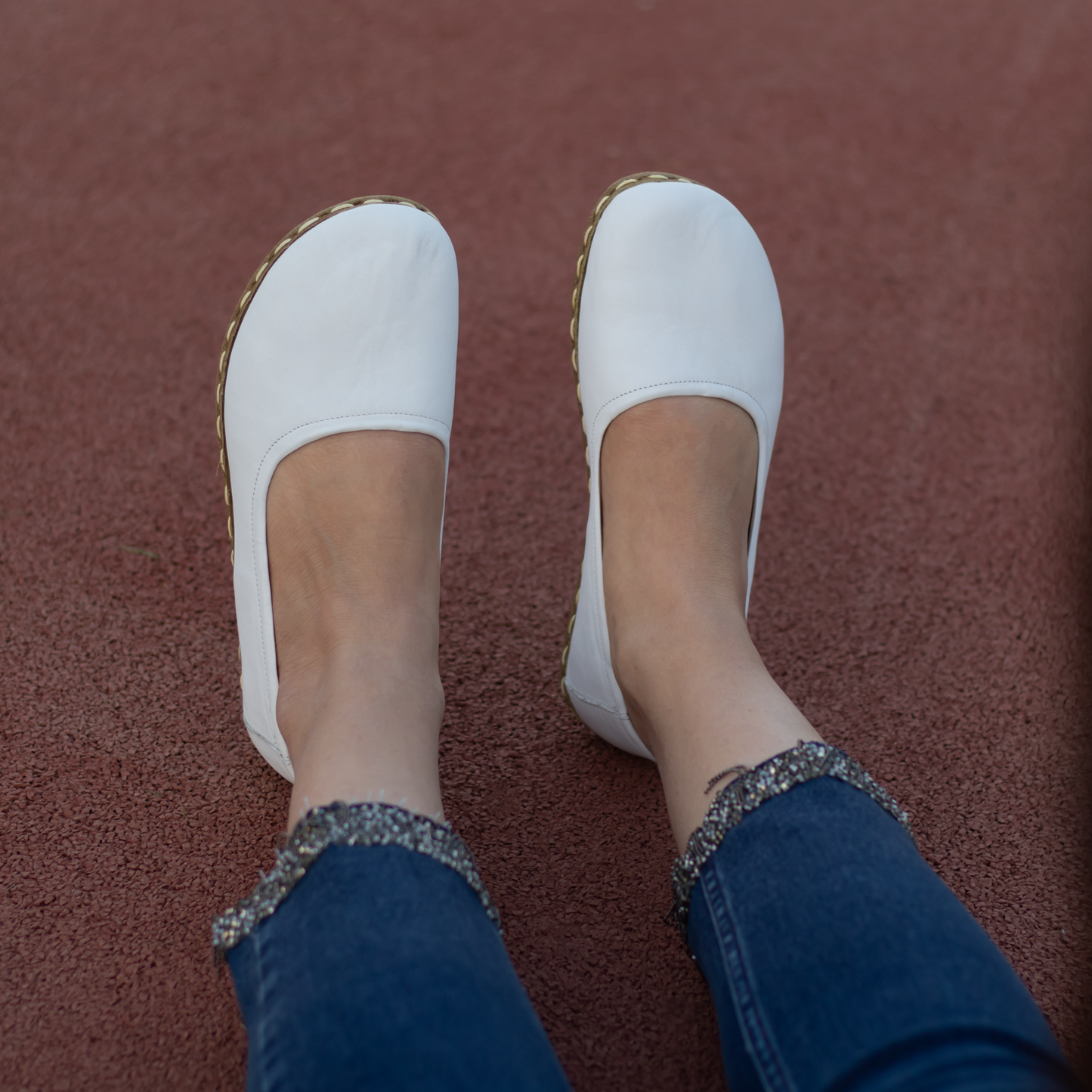 Handmade Barefoot Leather Shoes for Women in White