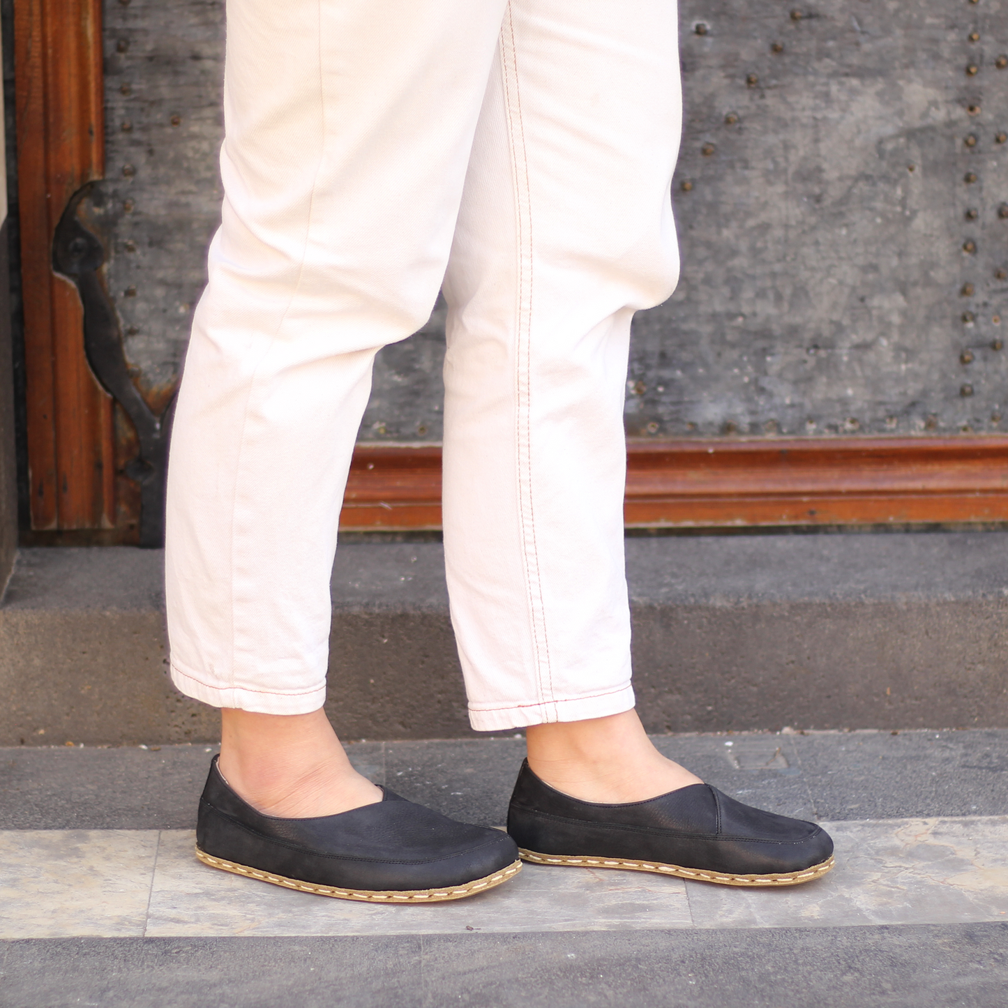 Handmade Barefoot Loafers for Women Black