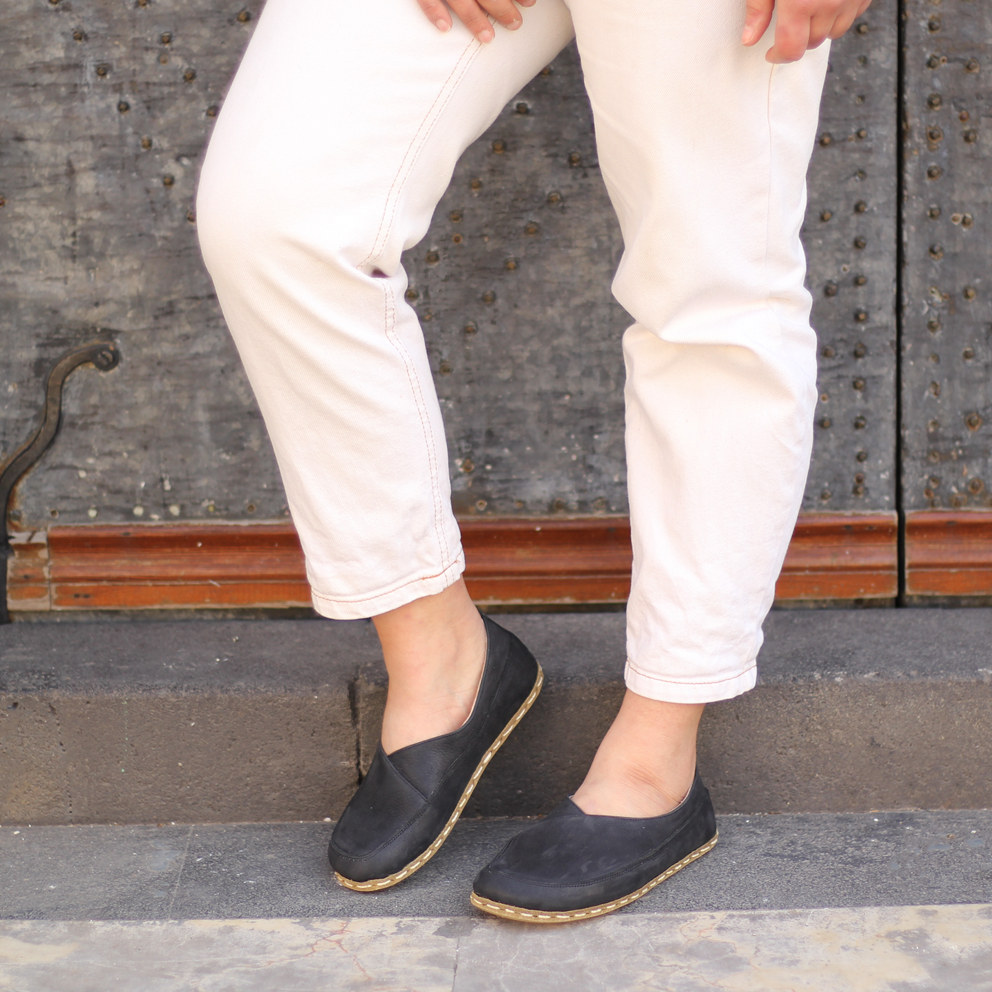 Handmade Barefoot Loafers for Women Black