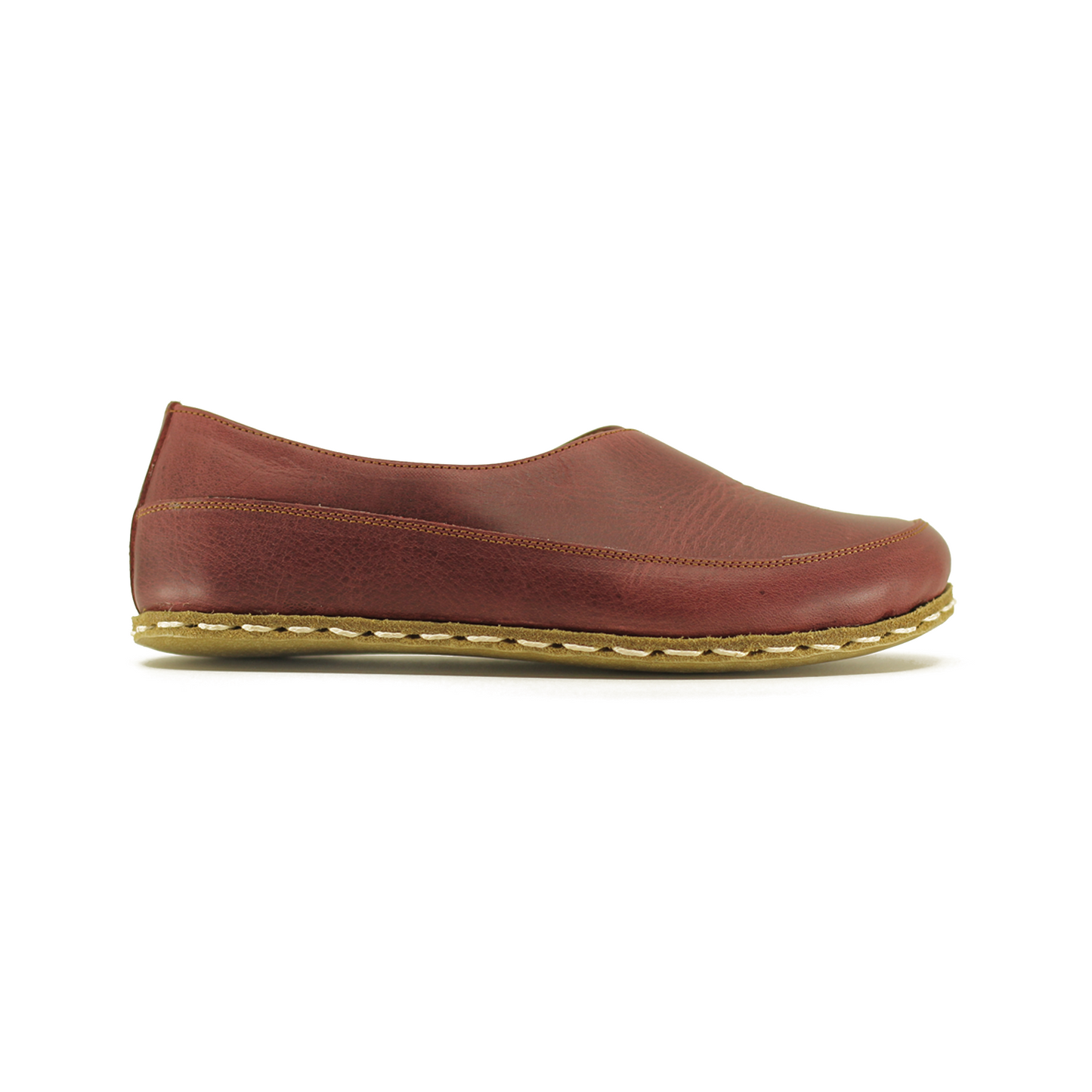 Handmade Barefoot Loafers for Women Burgundy