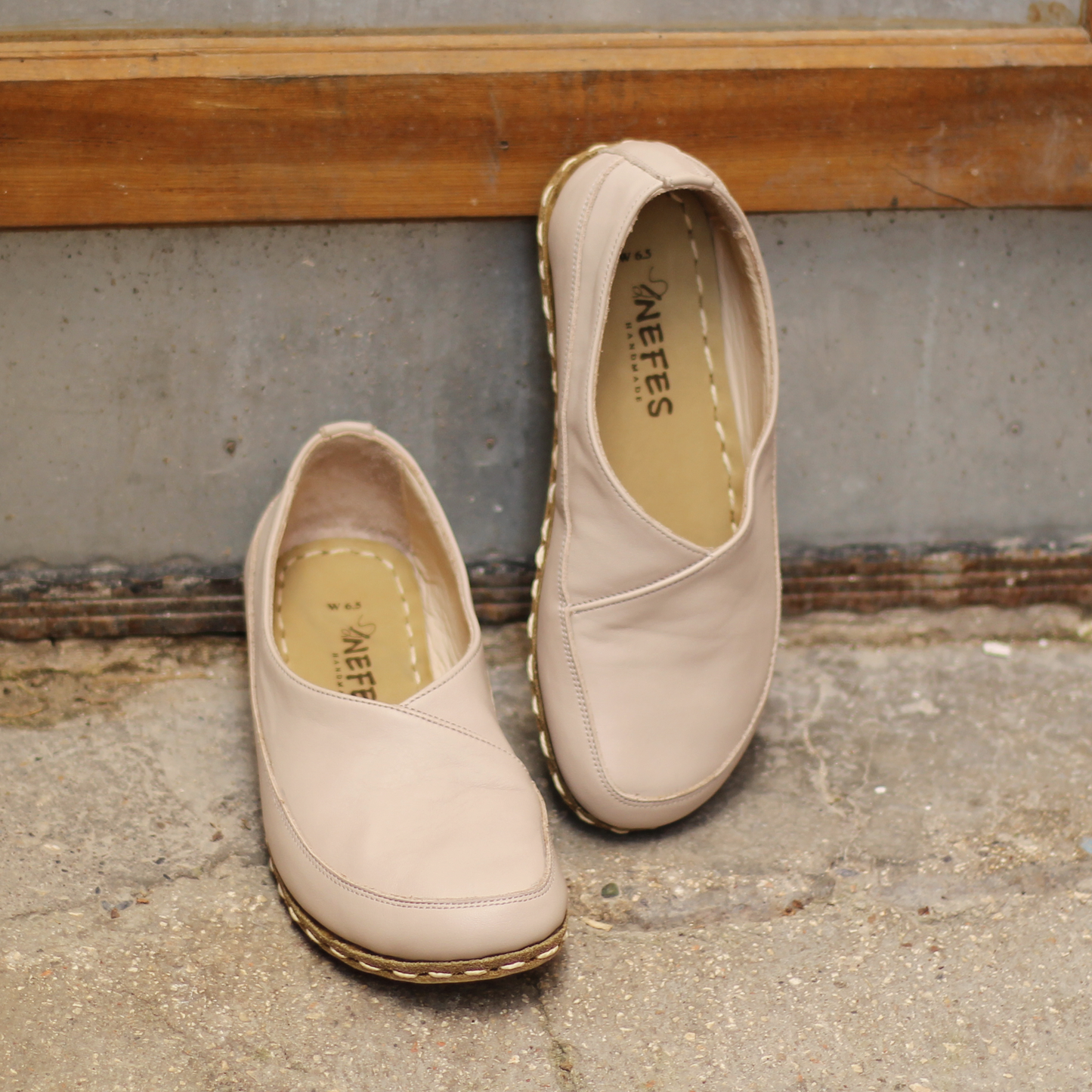 Handmade Barefoot Loafers for Women Cream