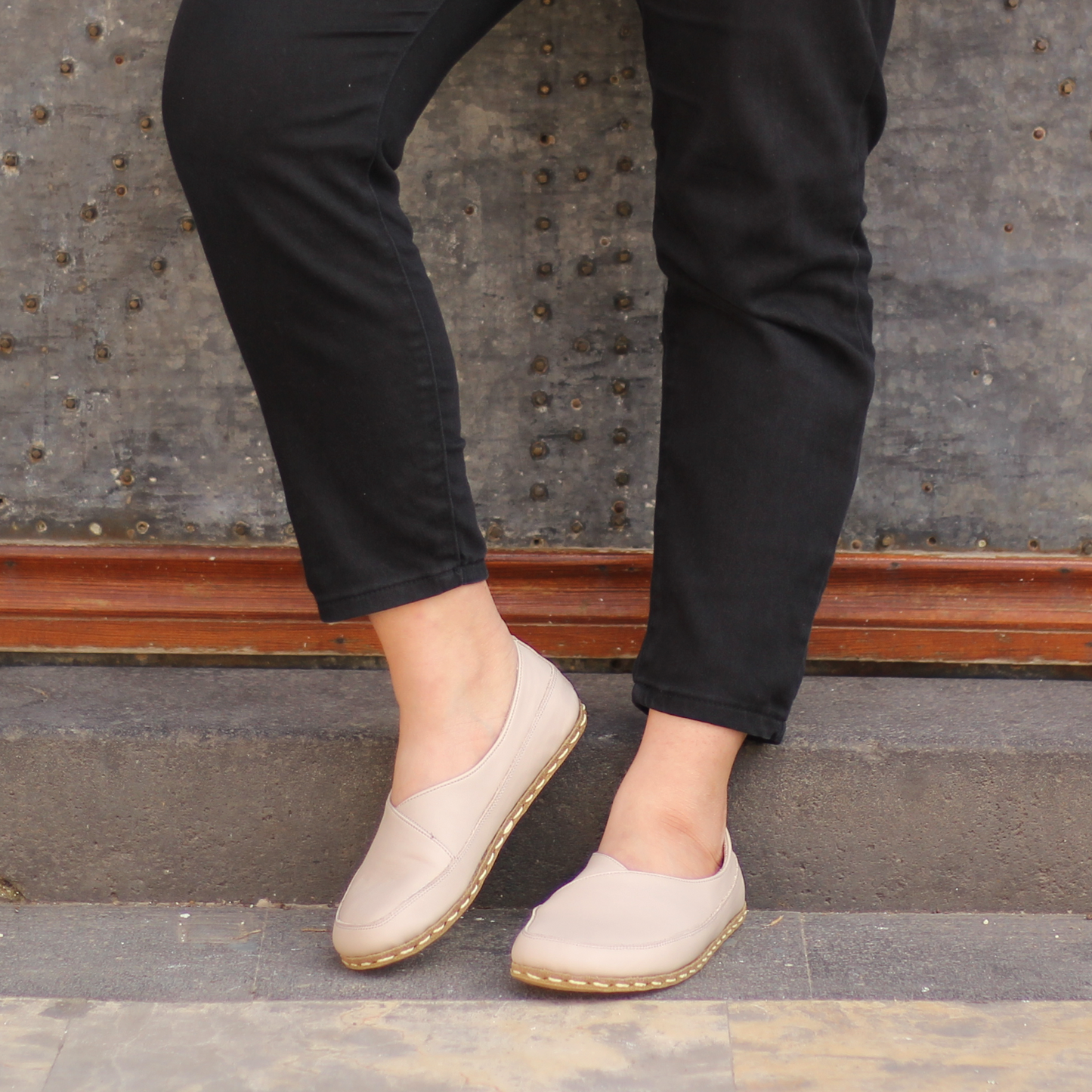 Handmade Barefoot Loafers for Women Cream