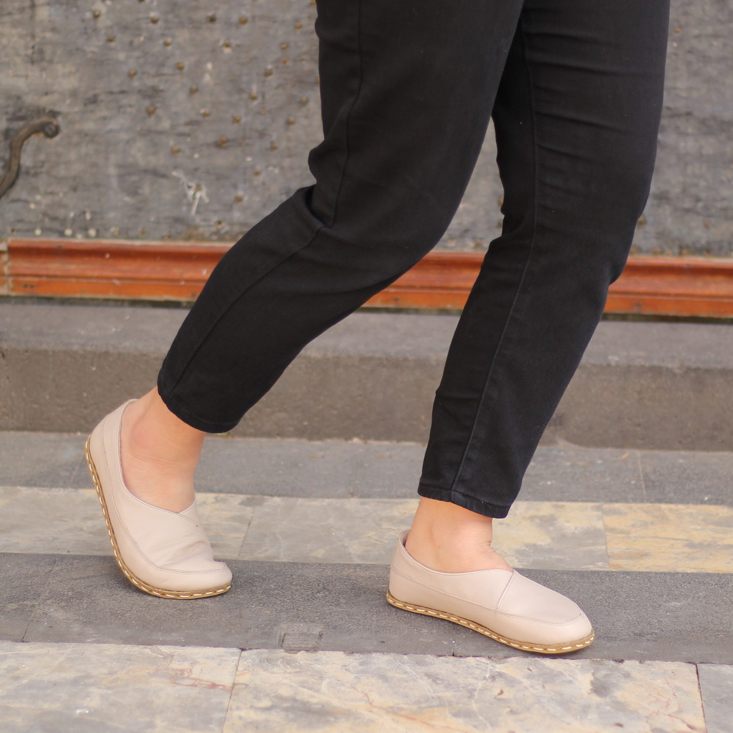 Handmade Barefoot Loafers for Women Cream