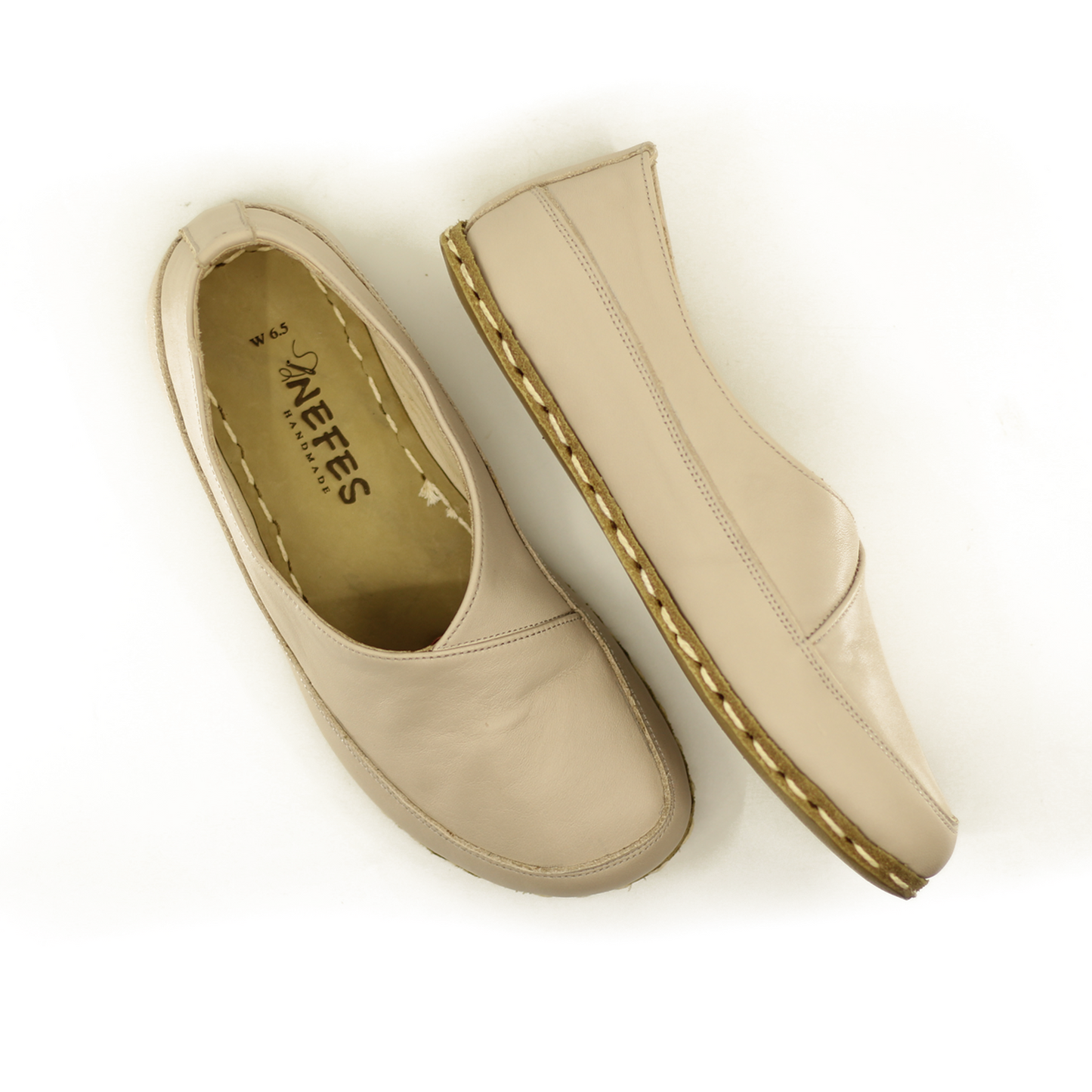 Handmade Barefoot Loafers for Women Cream