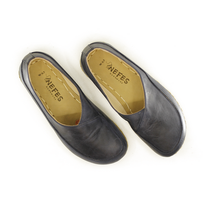 Handmade Barefoot Loafers for Women Navy Blue