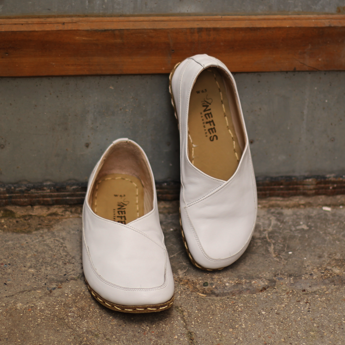 Handmade Barefoot Loafers for Women White