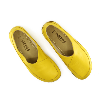 Handmade Barefoot Loafers for Women Yellow