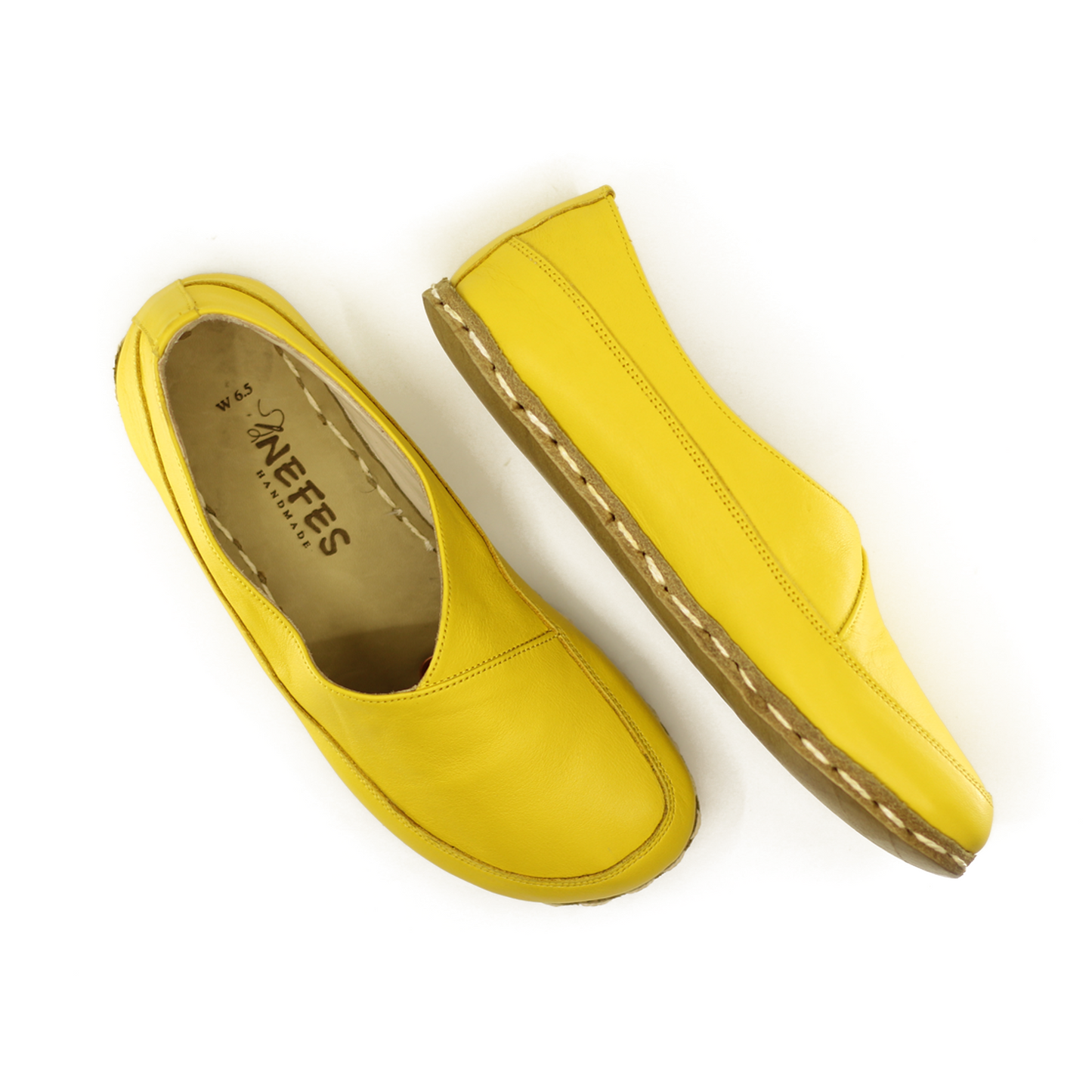 Handmade Barefoot Loafers for Women Yellow