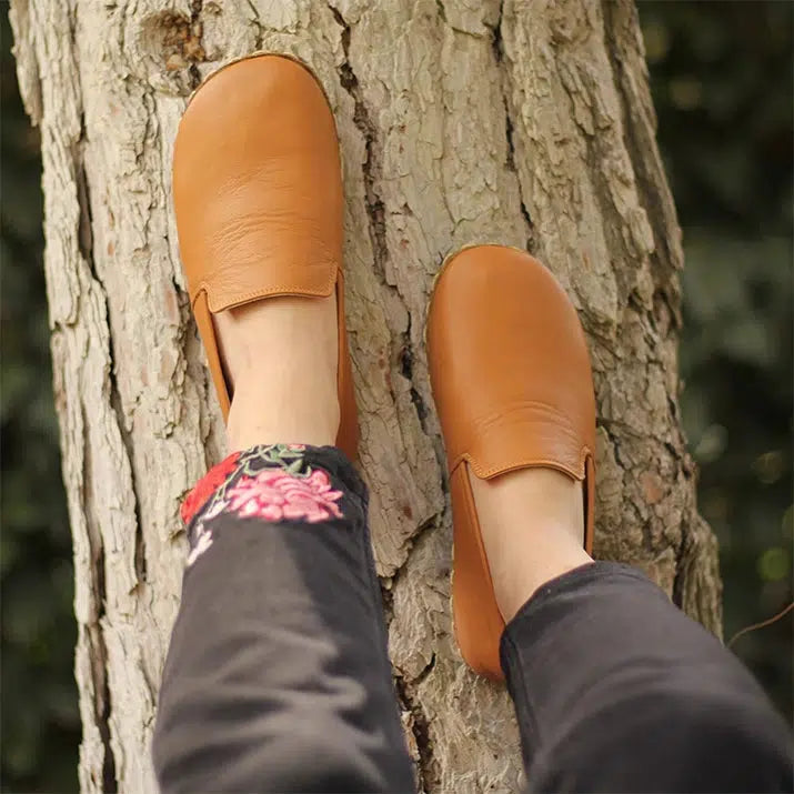 Handmade Women's Barefoot Shoes - Light Orange