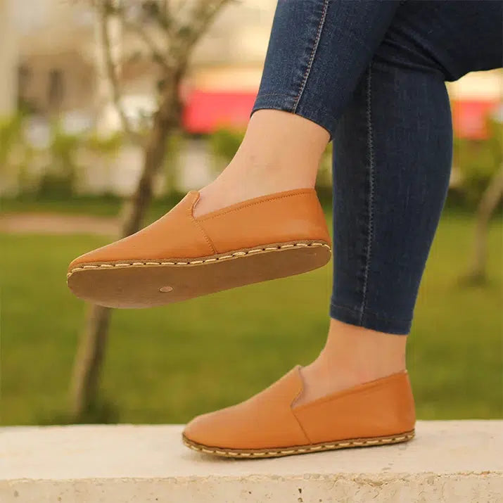 Handmade Women's Barefoot Shoes - Light Orange