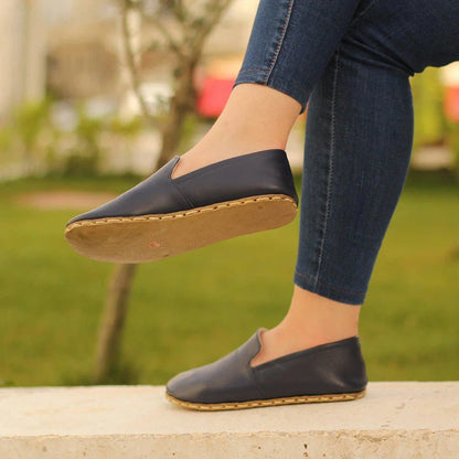 Handmade Women's Barefoot Shoes - Navy Blue