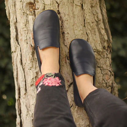 Handmade Women's Barefoot Shoes - Navy Blue