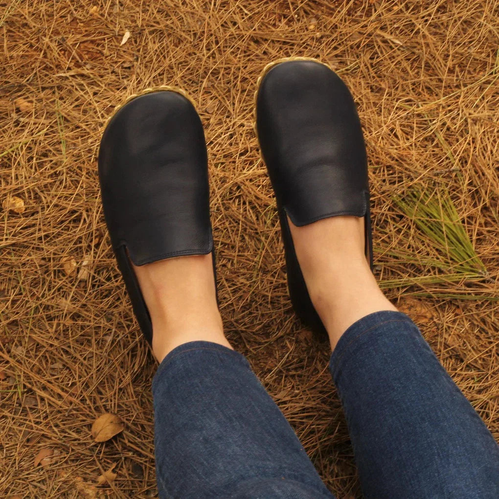 Handmade Women's Barefoot Shoes - Navy Blue