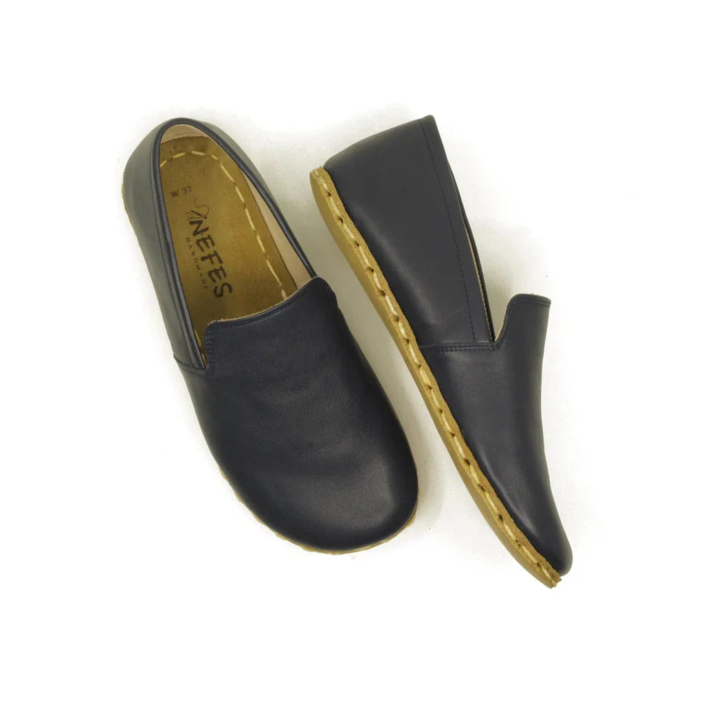 Handmade Women's Barefoot Shoes - Navy Blue