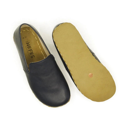 Handmade Women's Barefoot Shoes - Navy Blue