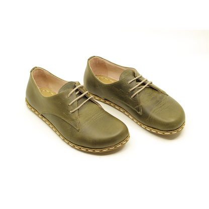 Handmade Zero Drop Barefoot Shoes For Women Military Green