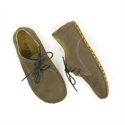 Oxford Style Lace-up Nubuck Gray Women's Shoes