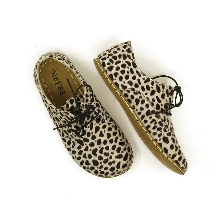 Oxford Style Lace-up Leopard Style Women's Shoes