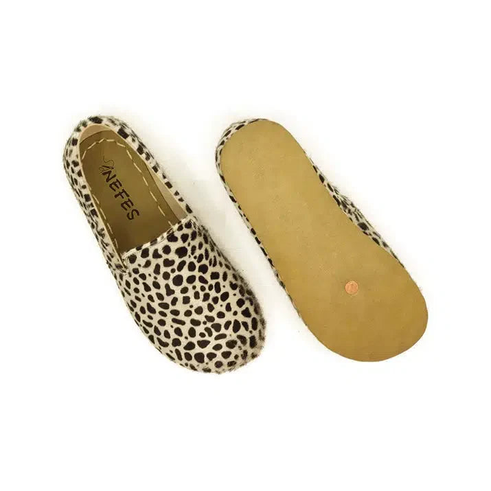 Handmade Women's Barefoot Shoes - Leopard Print