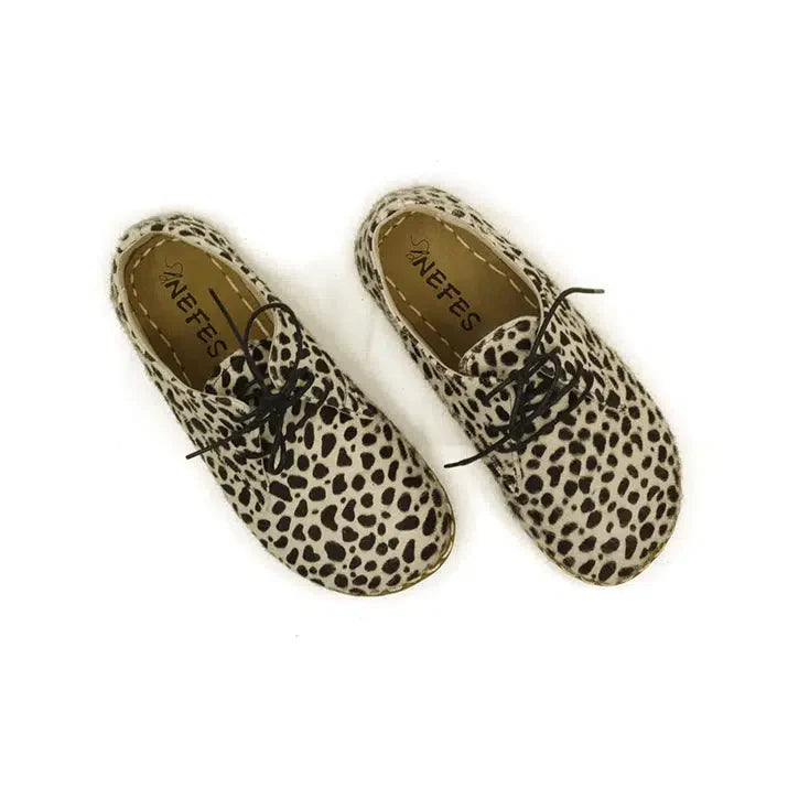 Oxford Style Lace-up Leopard Style Women's Shoes