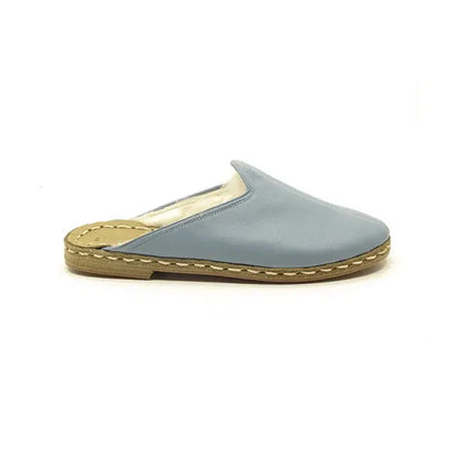 Winter Sheepskin Slippers Light Blue Women's