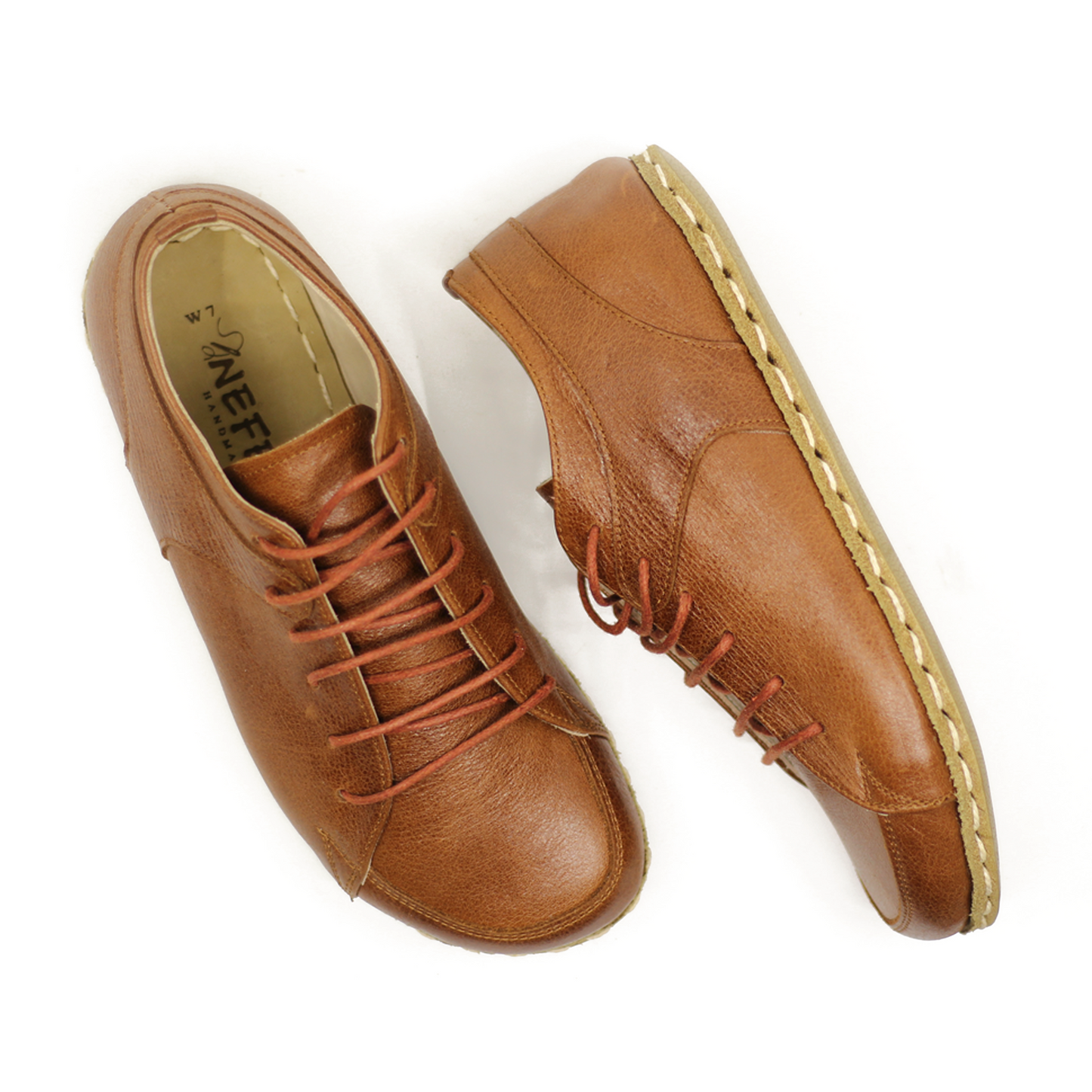 Men's Copper Rivet Earthing Leather Sneaker in Antique Brown