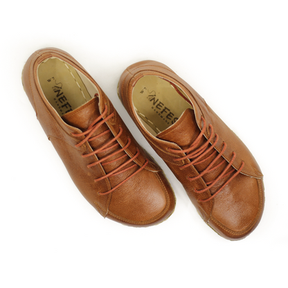 Men's Copper Rivet Earthing Leather Sneaker in Antique Brown