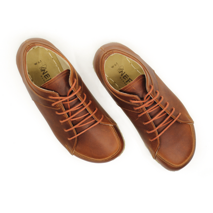 Men's Copper Rivet Earthing Leather Sneaker in Crazy New Brown