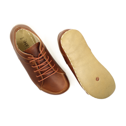 Men's Copper Rivet Earthing Leather Sneaker in Crazy New Brown