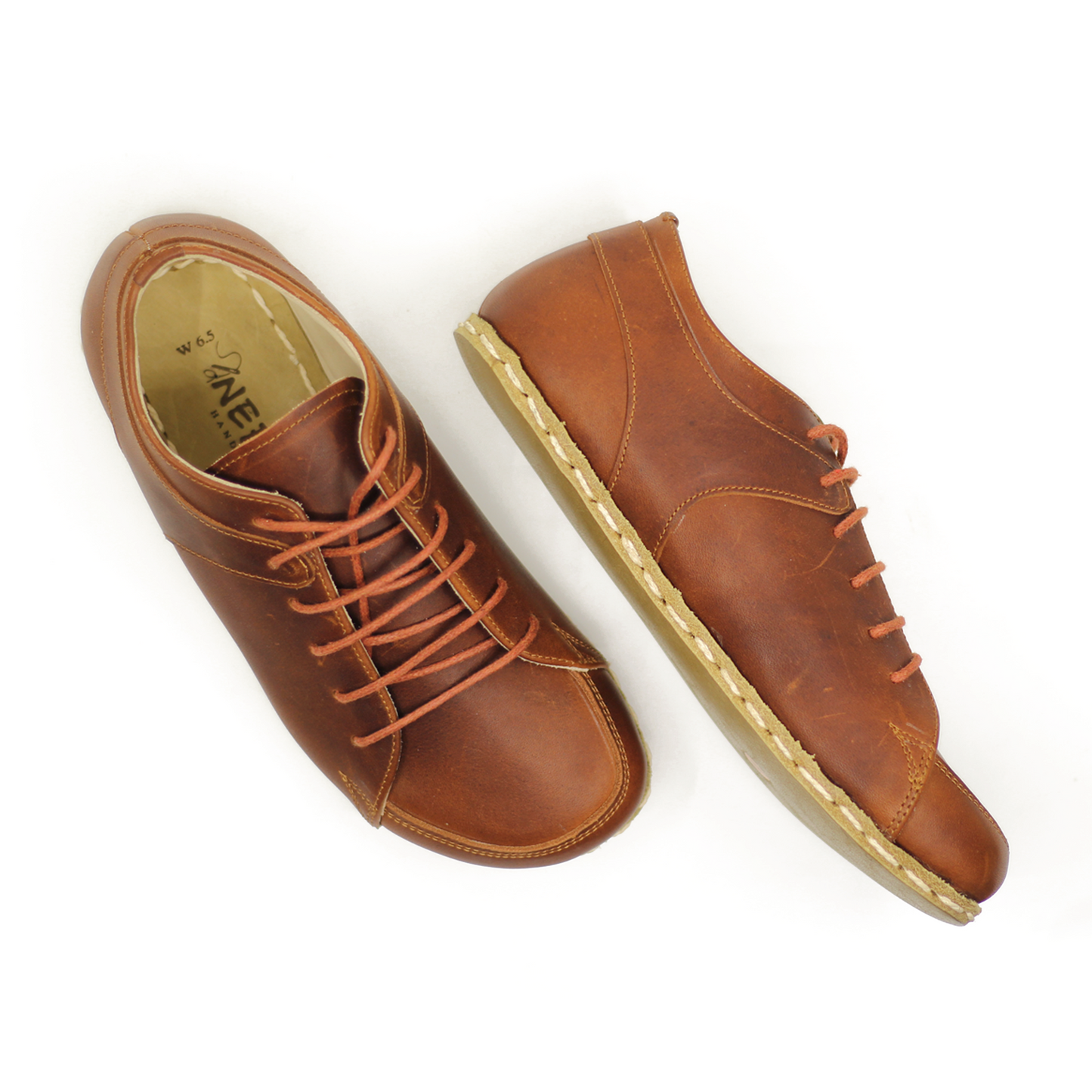 Men's Copper Rivet Earthing Leather Sneaker in Crazy New Brown