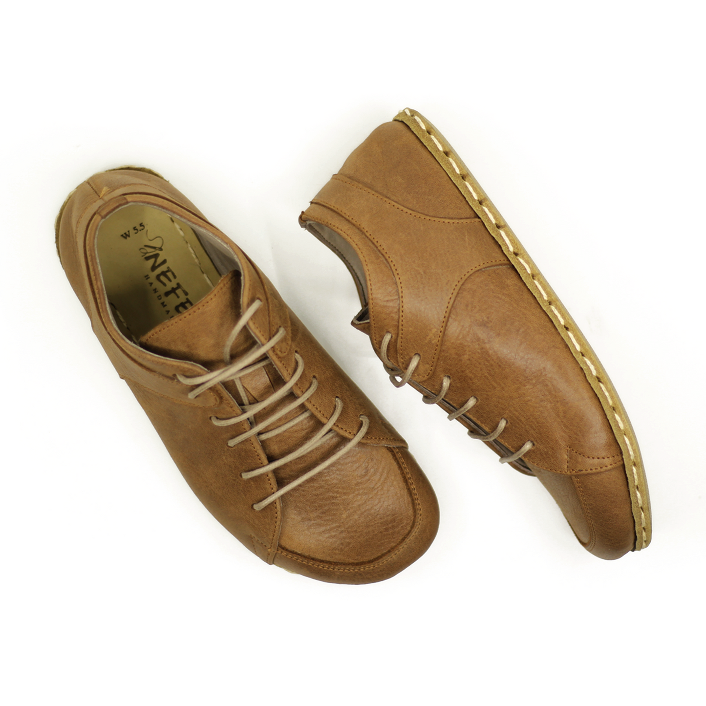 Men's Copper Rivet Earthing Leather Sneaker in Matte Brown