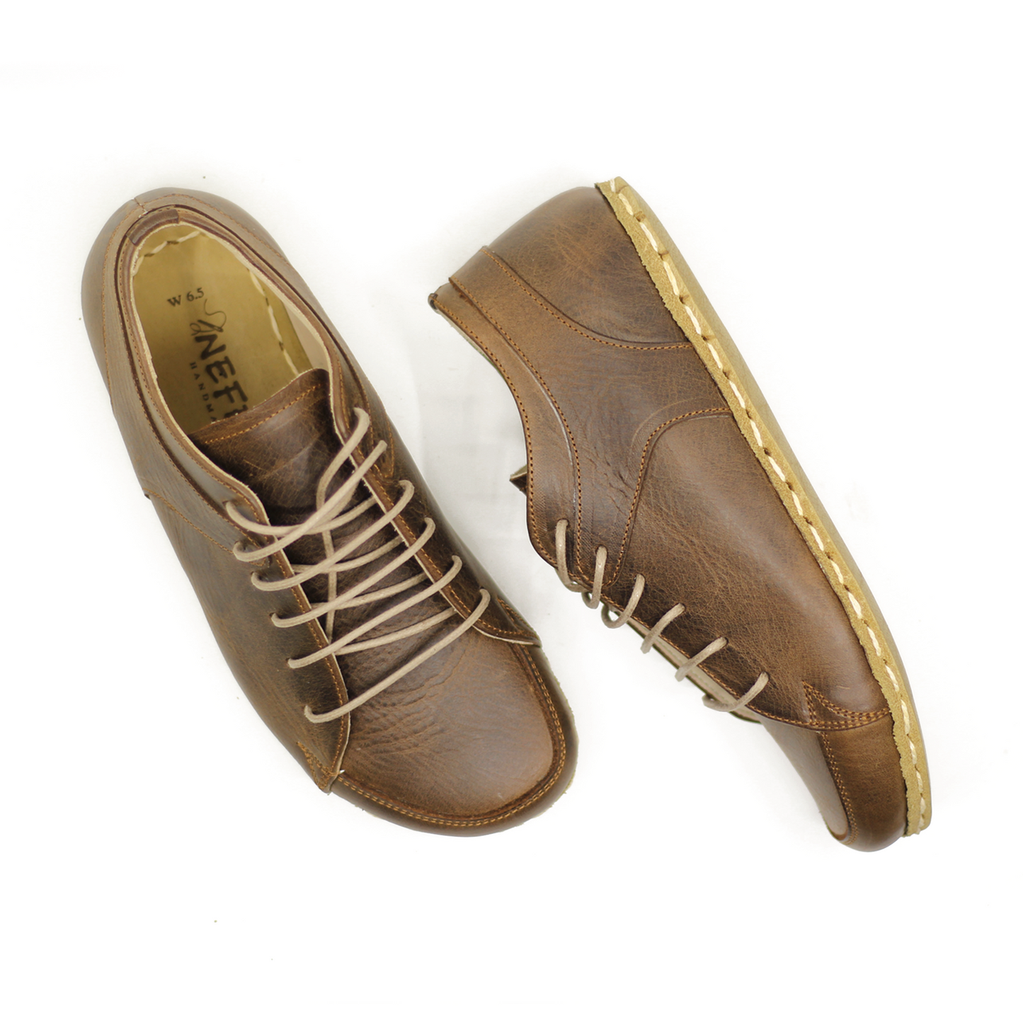 Men's Copper Rivet Earthing Leather Sneaker in New Classic Brown