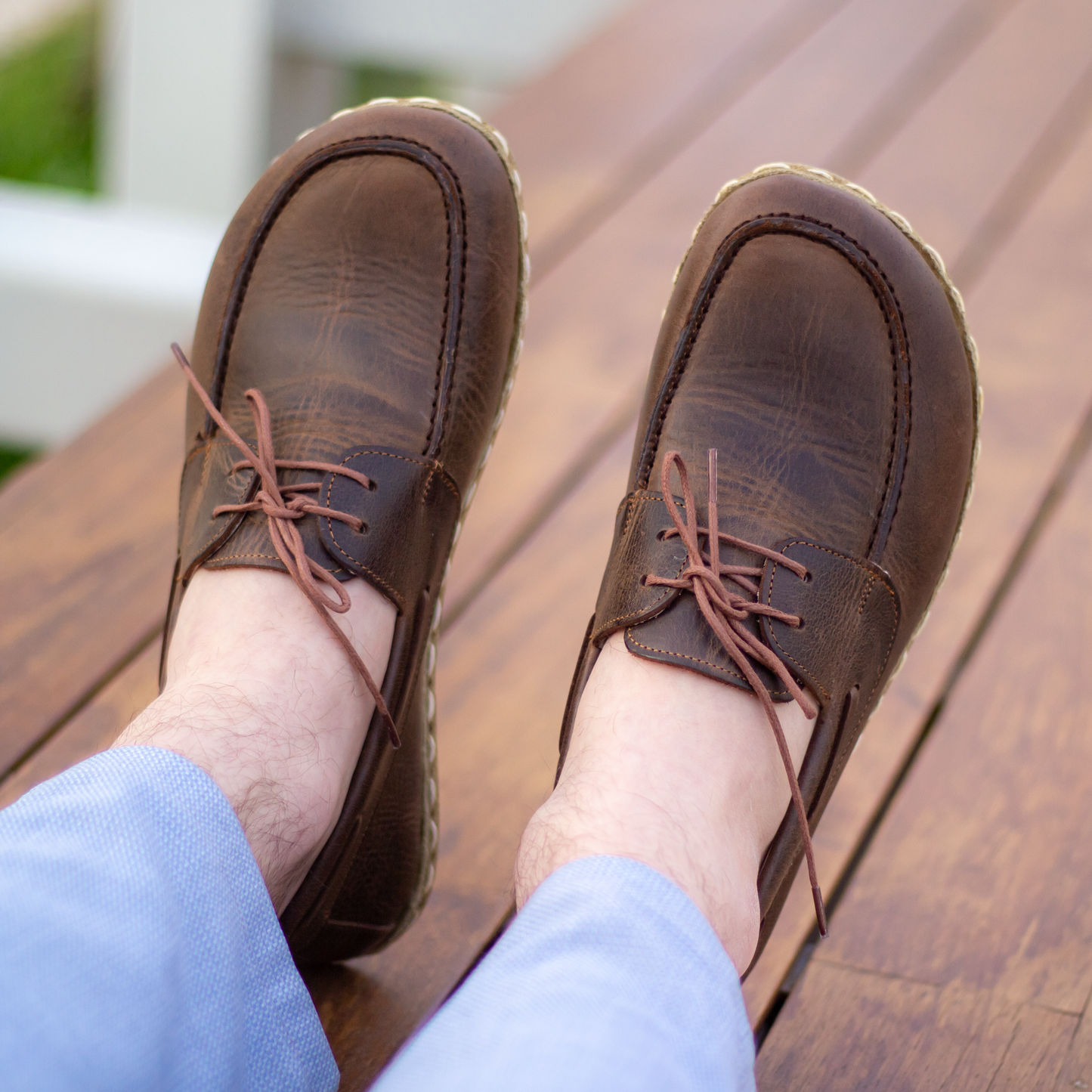 Men's Leather Earthing Barefoot Shoes Crazy Classic Brown