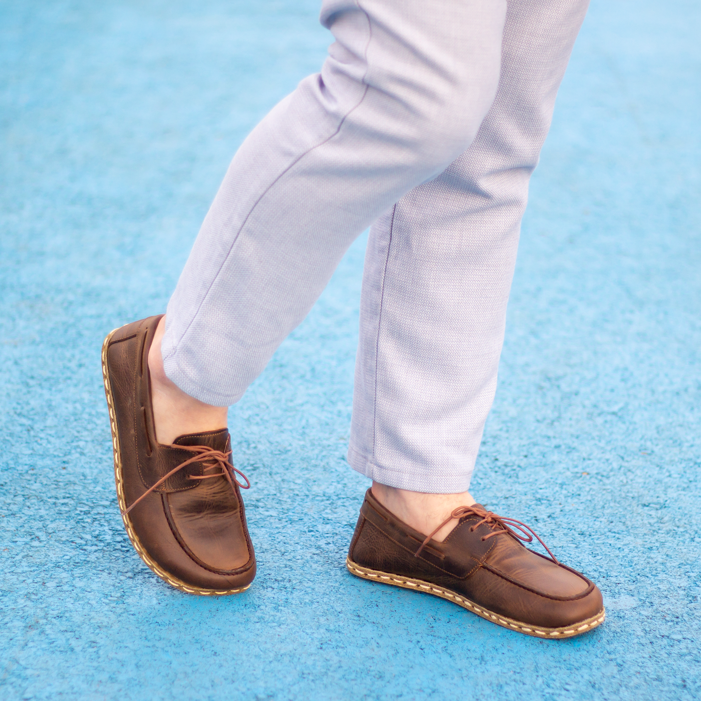 Men's Leather Earthing Barefoot Shoes Crazy Classic Brown