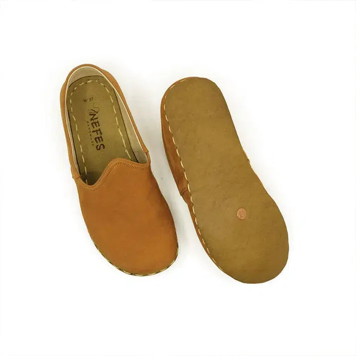 Men's Barefoot Shoes Nubuck Orange