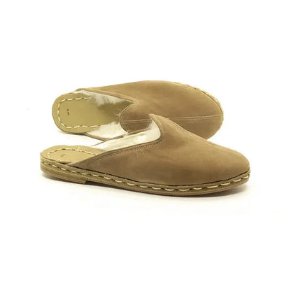 Winter Sheepskin Slippers Nubuck Brown Women's