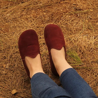 Barefoot Nubuck Burgundy Shoes Women's