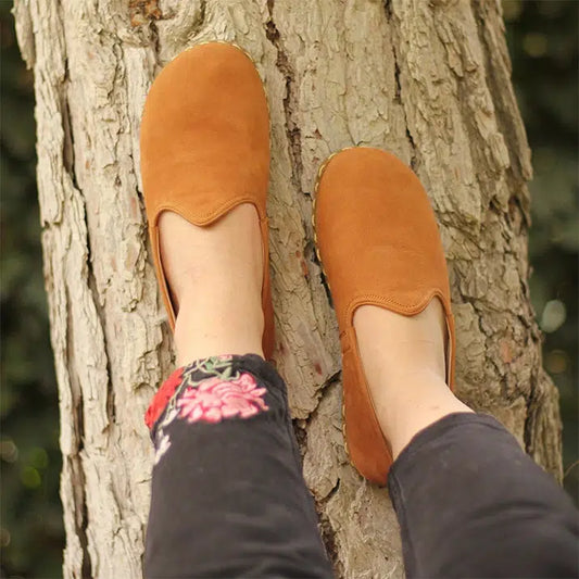 Barefoot Nubuck Orange Shoes Women's