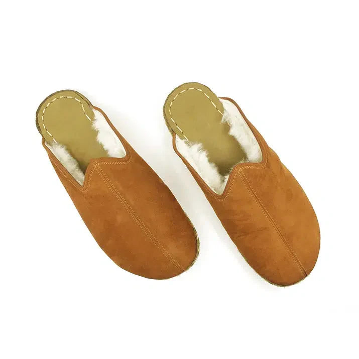 Sheepskin Orange Nubuck Women's Slippers