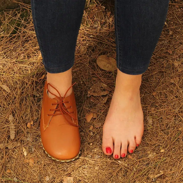 Oxford Style Lace-up Antique Brown Women's Shoes