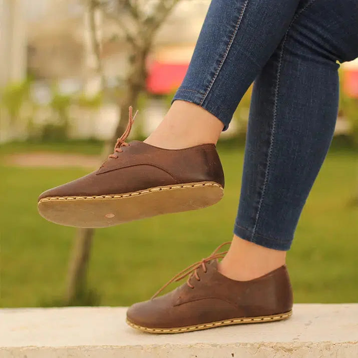 Oxford Style Lace-up Brown Women's Shoes