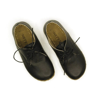 Oxford Style Lace-up Black Women's Shoes