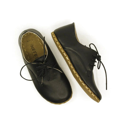 Oxford Style Lace-up Black Women's Shoes