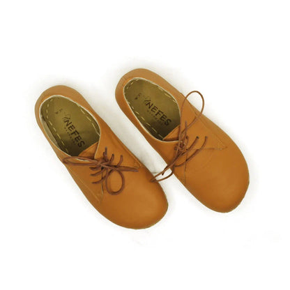 Oxford Style Lace-up Light Brown Women's Shoes