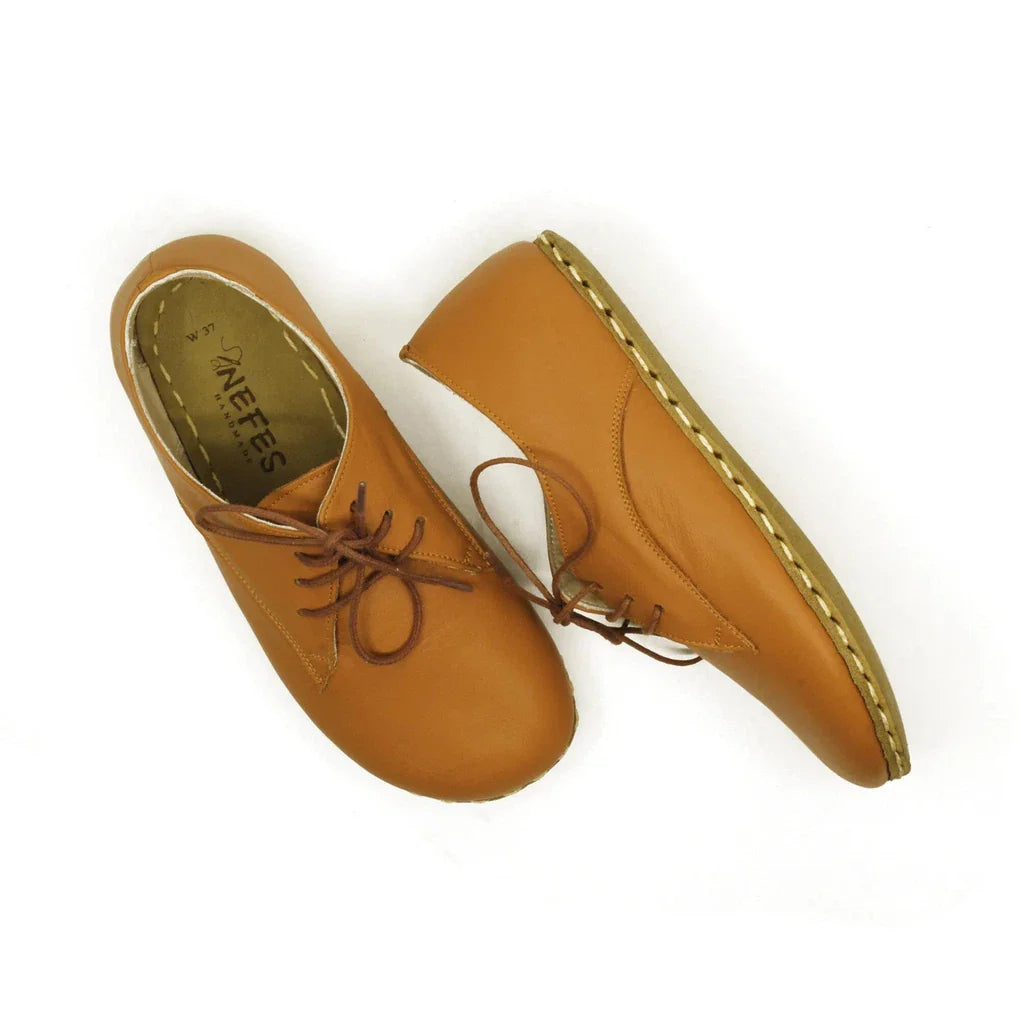 Oxford Style Lace-up Light Brown Women's Shoes