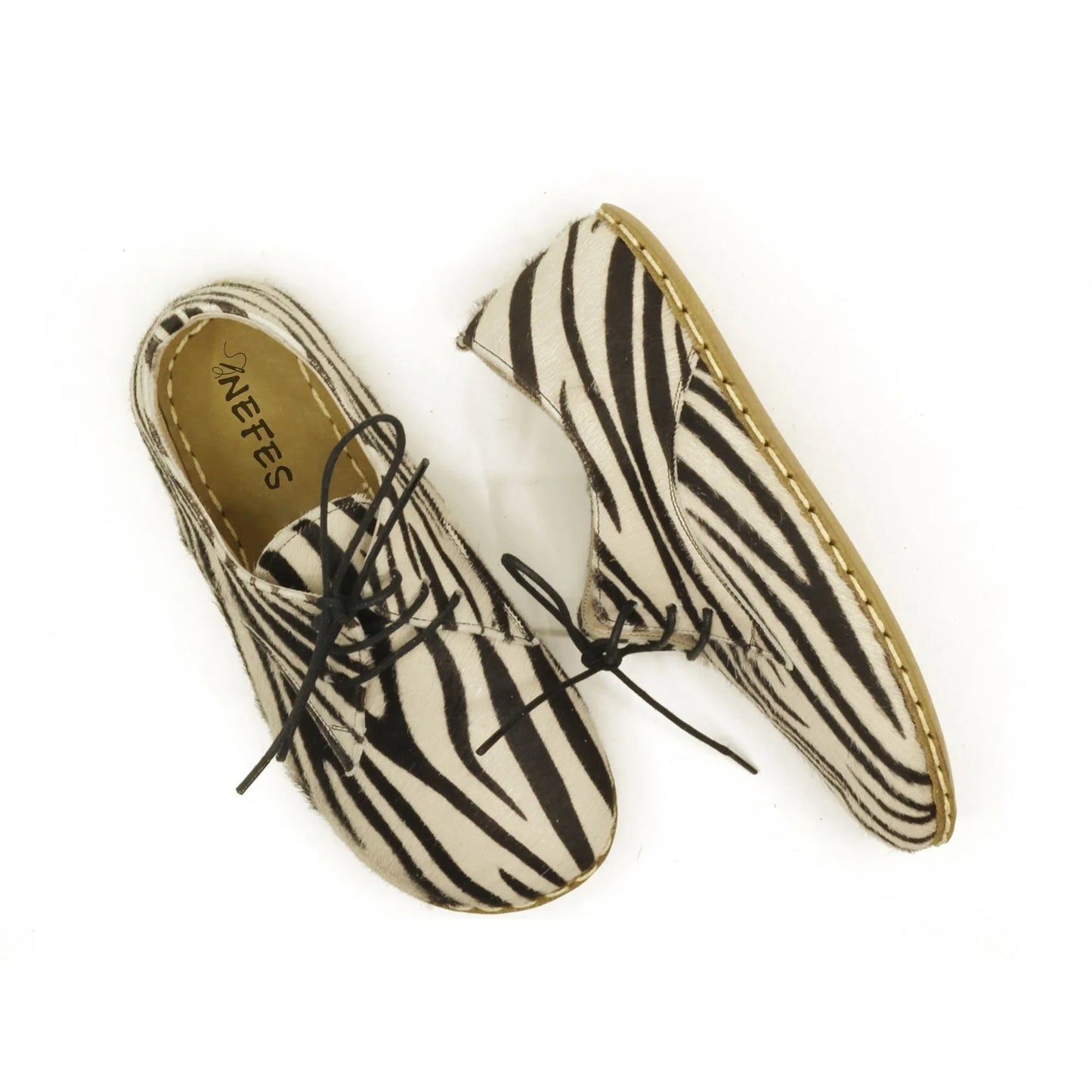 Oxford Style Lace-up Zebra Women's Shoes