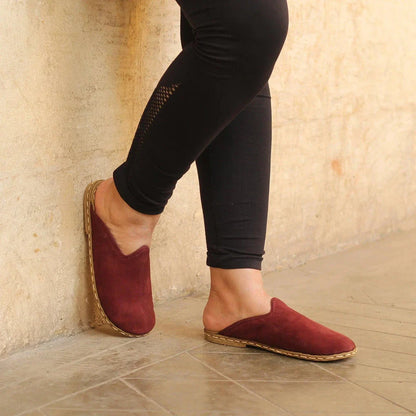 Sheepskin Burgundy Women's Slippers