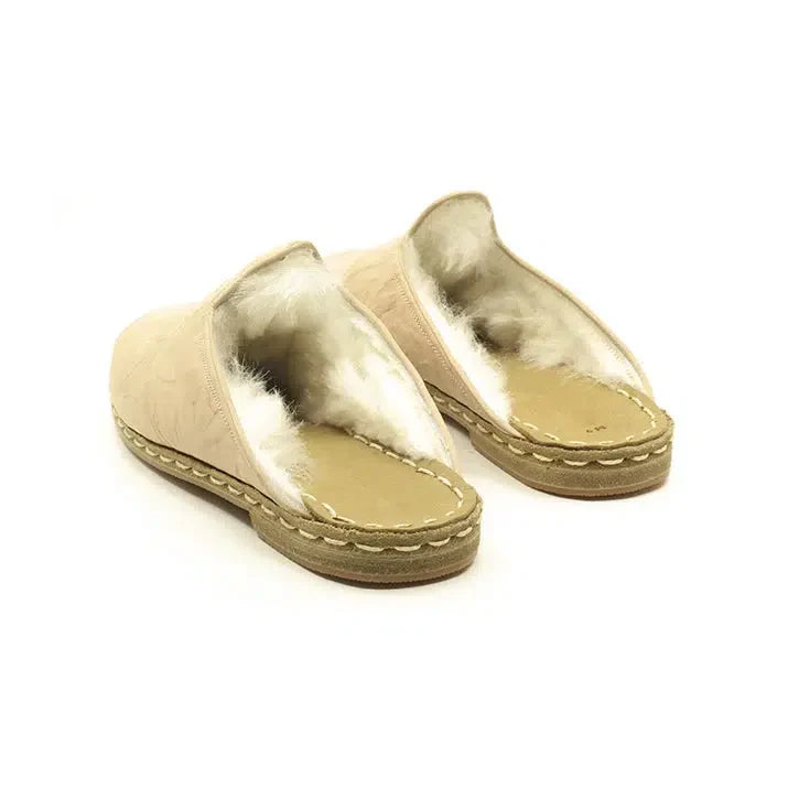 Sheepskin Furry Gray Men's Slippers