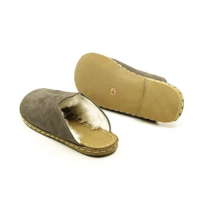 Men's Sheepskin Slippers Gray