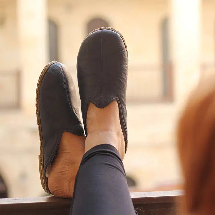 Sheepskin Navy Blue Women's Slippers